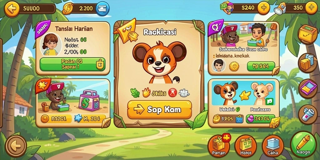 Tangkapan layar dari level menantang di GANAS33.